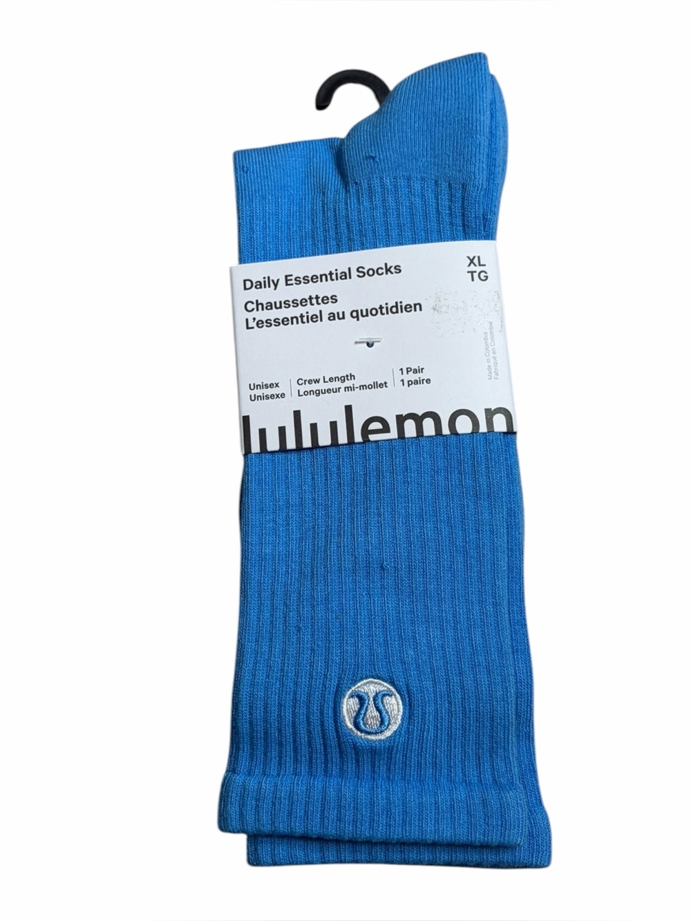 NWT Lululemon Daily Essential Socks *Crew Length (Ocean Wave) Size XL